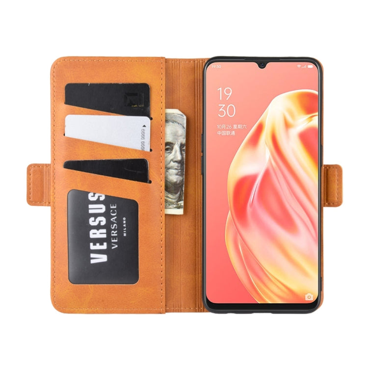 For OPPO A91 Dual-side Magnetic Buckle Horizontal Flip PU Leather Case with Holder & Card Slots & Wallet
