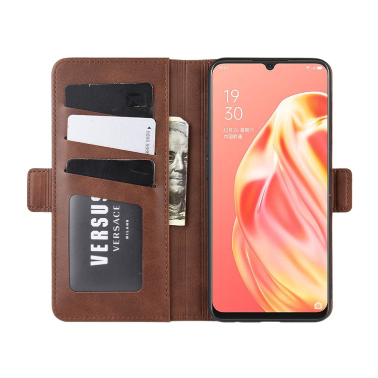 For OPPO A91 Dual-side Magnetic Buckle Horizontal Flip PU Leather Case with Holder & Card Slots & Wallet