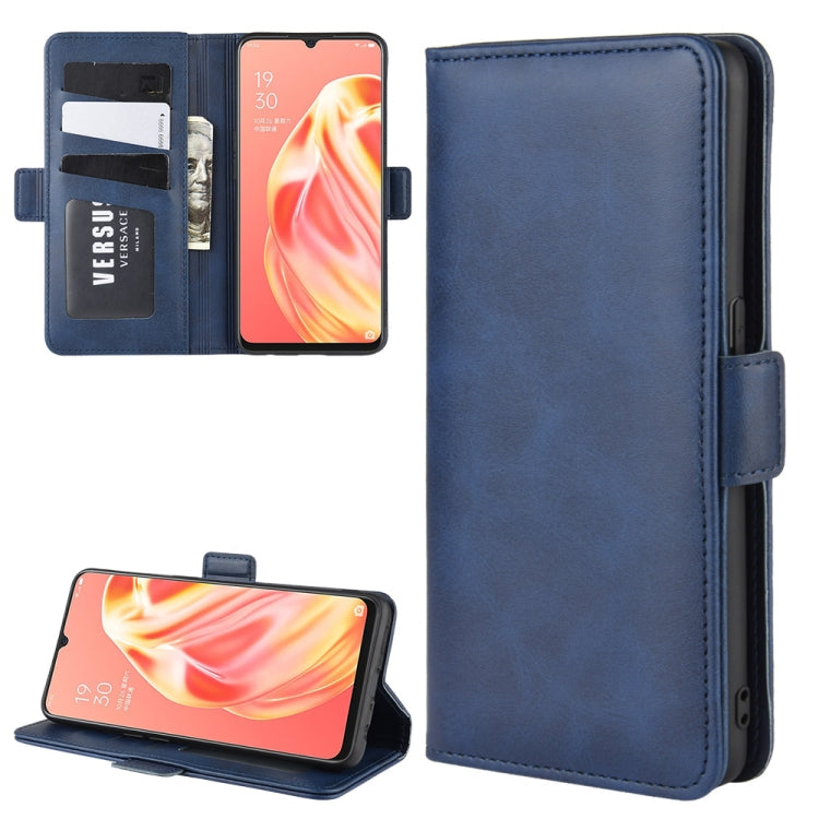 For OPPO A91 Dual-side Magnetic Buckle Horizontal Flip PU Leather Case with Holder & Card Slots & Wallet