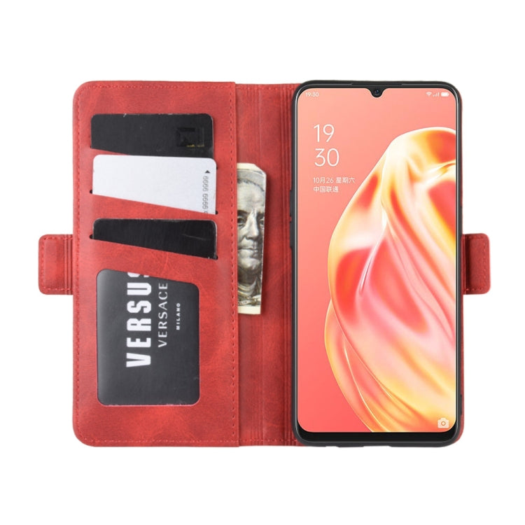 For OPPO A91 Dual-side Magnetic Buckle Horizontal Flip PU Leather Case with Holder & Card Slots & Wallet