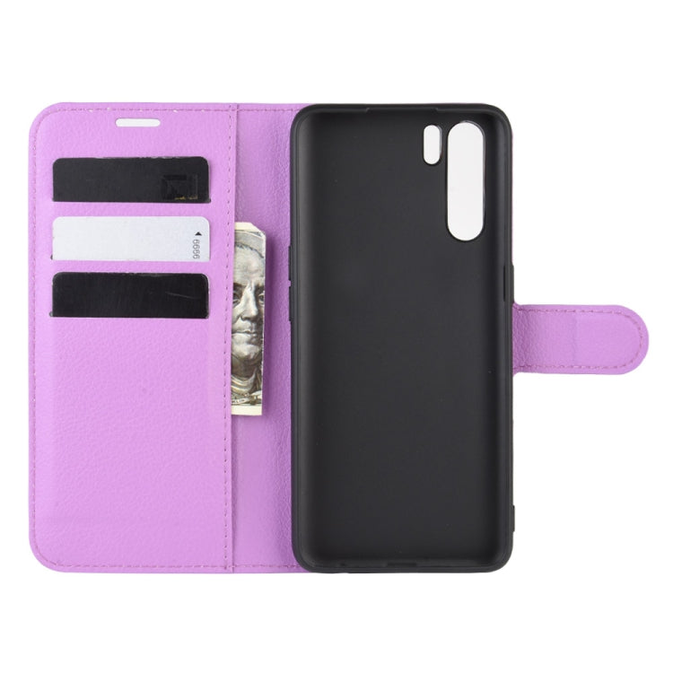 For OPPO A91 Litchi Texture Horizontal Flip PU Leather Case with Holder & Card Slots & Wallet