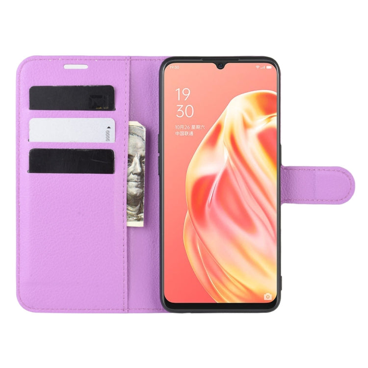 For OPPO A91 Litchi Texture Horizontal Flip PU Leather Case with Holder & Card Slots & Wallet