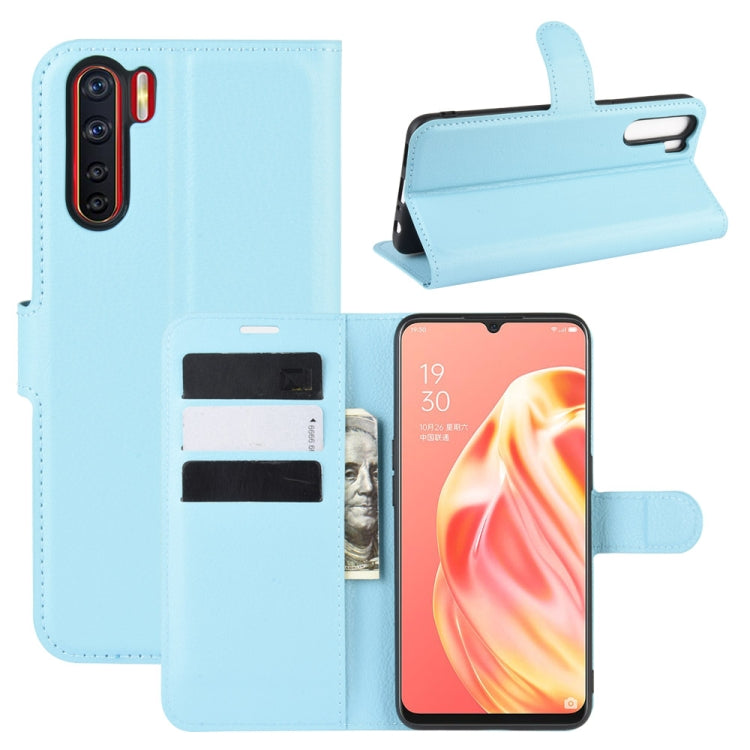 For OPPO A91 Litchi Texture Horizontal Flip PU Leather Case with Holder & Card Slots & Wallet