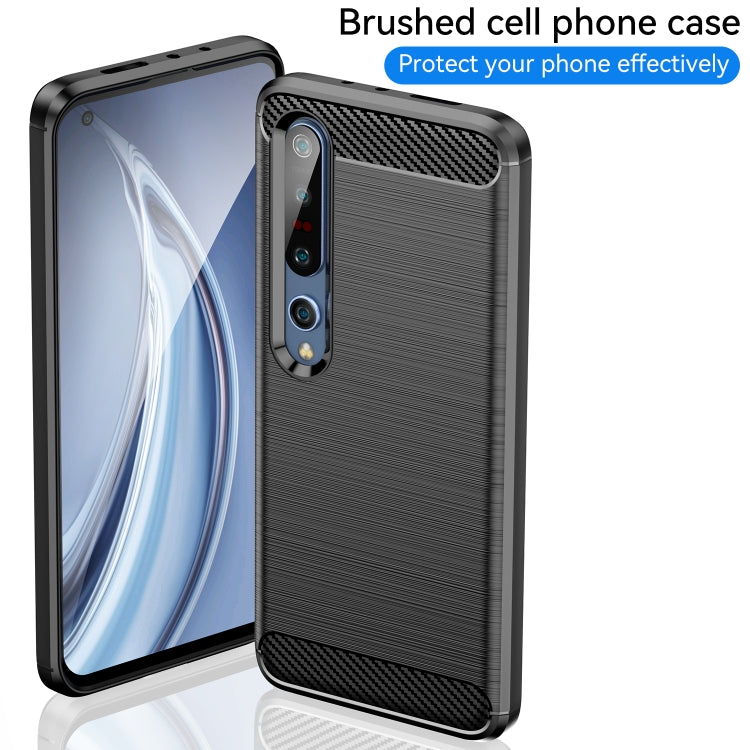For Xiaomi Mi 10 / 10 Pro Brushed Texture Carbon Fiber TPU Case