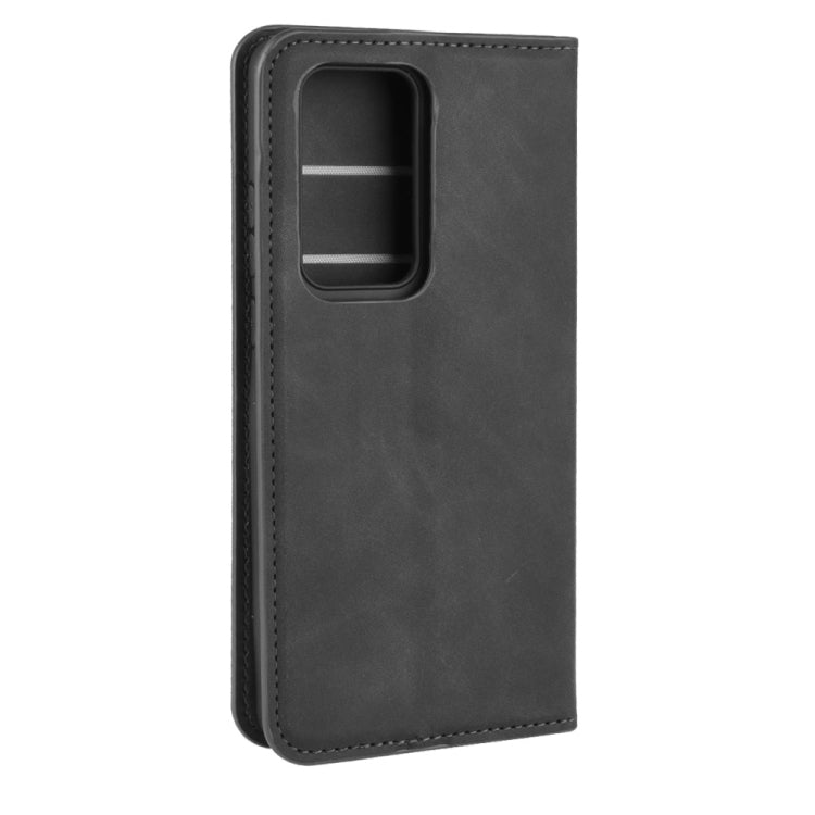 For Huawei P40 Retro-skin Business Magnetic Suction Leather Case with Holder & Card Slots & Wallet