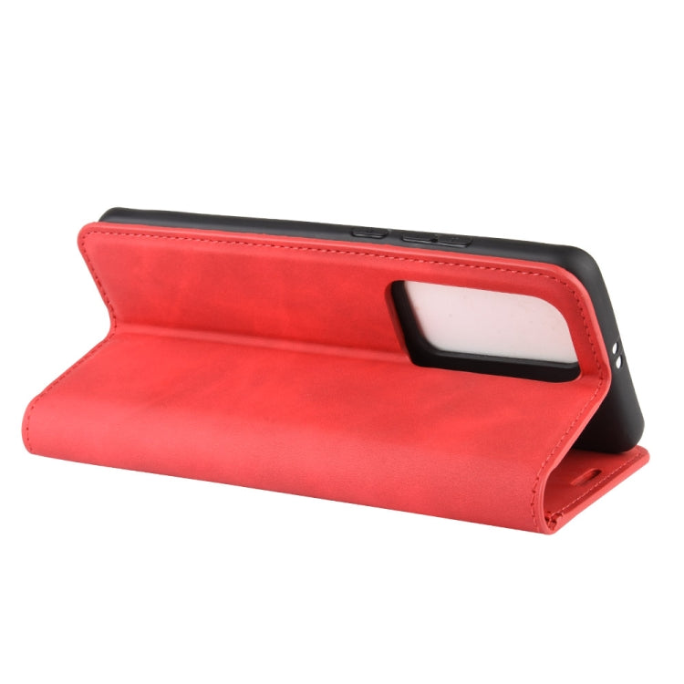 For Huawei P40 Retro-skin Business Magnetic Suction Leather Case with Holder & Card Slots & Wallet