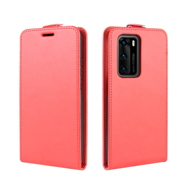 For Huawei P40 R64 Texture Single Vertical Flip PU Leather Case with Card Slots & Photo Frame