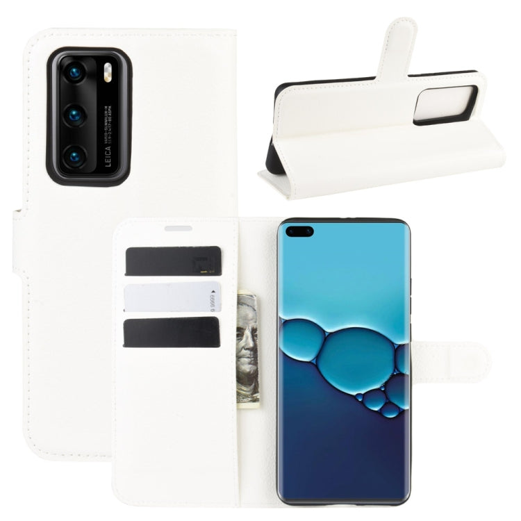 For Huawei P40 Litchi Texture Horizontal Flip Protective Case with Holder & Card Slots & Wallet