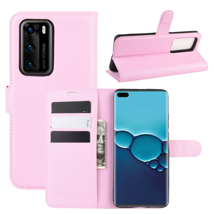 For Huawei P40 Litchi Texture Horizontal Flip Protective Case with Holder & Card Slots & Wallet
