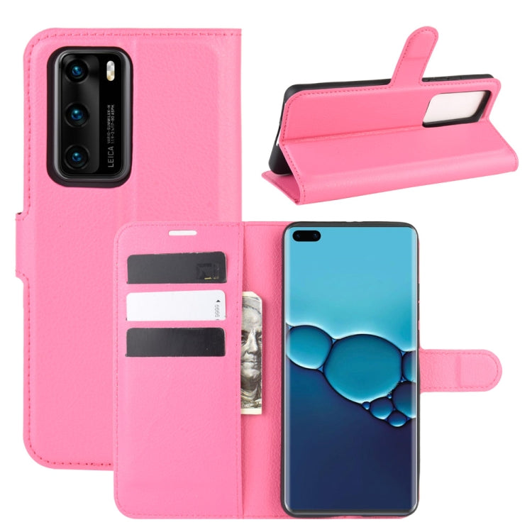 For Huawei P40 Litchi Texture Horizontal Flip Protective Case with Holder & Card Slots & Wallet