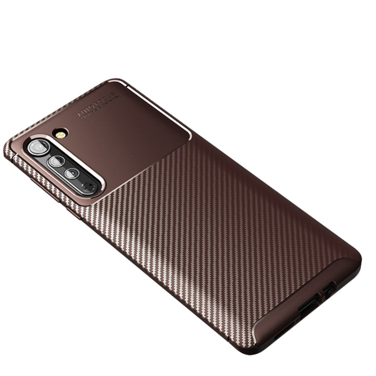 For Motorola Edge Carbon Fiber Texture Shockproof TPU Case