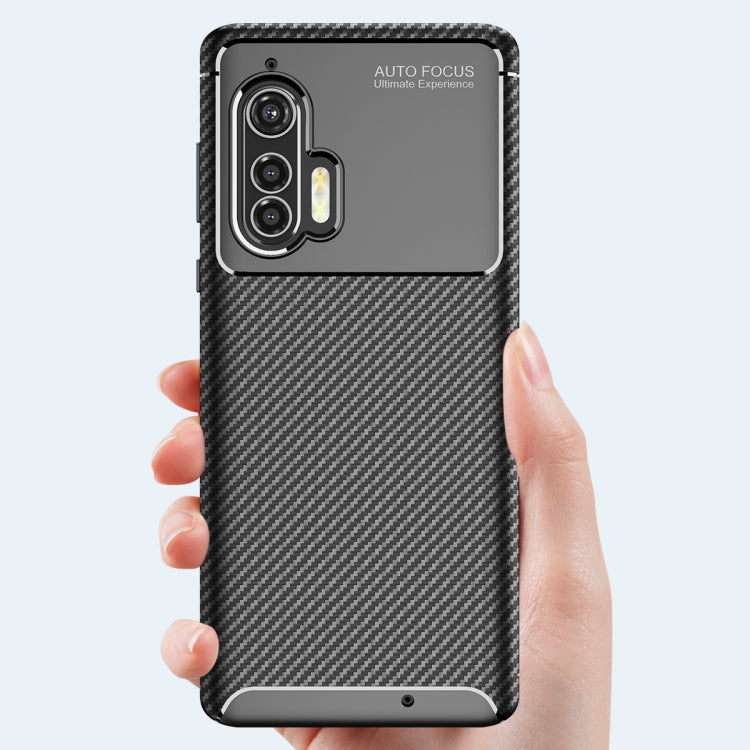 For Motorola Edge Plus Carbon Fiber Texture Shockproof TPU Case(Black)
