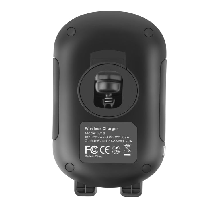 Infrared Induction Car Wireless Charger Dual Legs Air Outlet Holder for iPhone 11 / 11 Pro / 11 Pro Max / X / XR / 8 / 8 Plus, Galaxy S20 / S20+ / S10 / S9 / S8 / S7