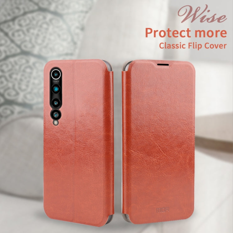 For Xiaomi Mi 10 Pro MOFI Rui Series Classical Leather Embedded Steel Plate All-inclusive Horizontal Flip PU Leather Case