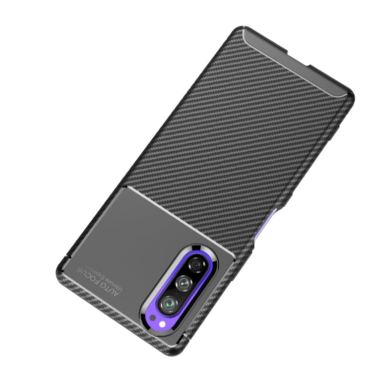 For Sony Xperia 1 II Carbon Fiber Texture Shockproof TPU Case