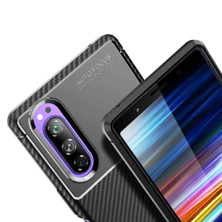 For Sony Xperia 1 II Carbon Fiber Texture Shockproof TPU Case