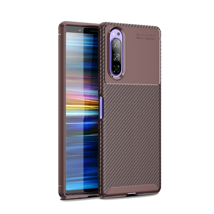 For Sony Xperia 1 II Carbon Fiber Texture Shockproof TPU Case