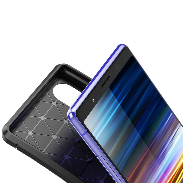 For Sony Xperia 1 II Carbon Fiber Texture Shockproof TPU Case
