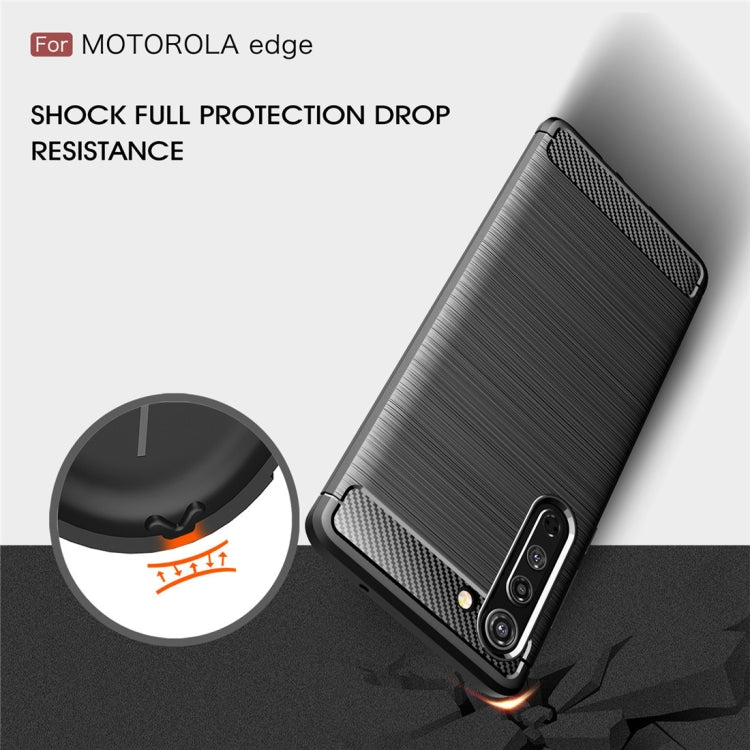 For Motorola Moto Edge Brushed Texture Carbon Fiber TPU Case