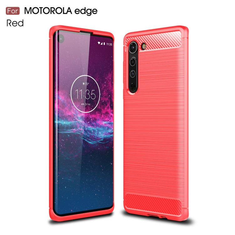 For Motorola Moto Edge Brushed Texture Carbon Fiber TPU Case