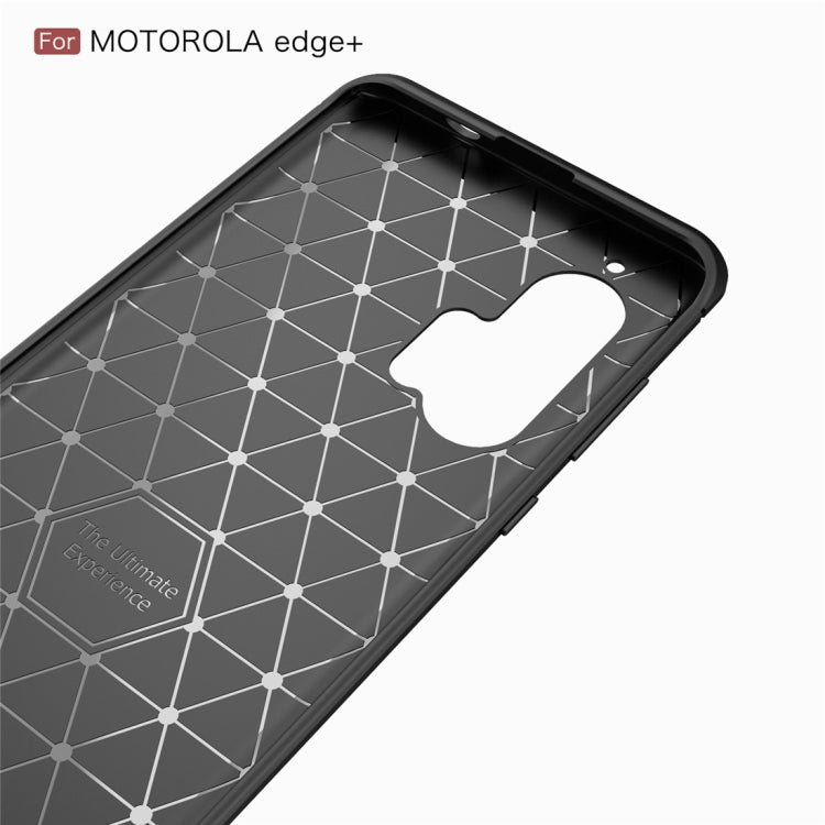 For Motorola Moto Edge Plus Brushed Texture Carbon Fiber TPU Case