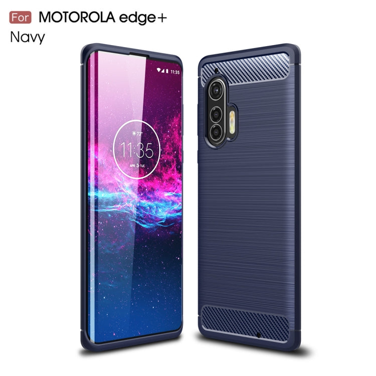 For Motorola Moto Edge Plus Brushed Texture Carbon Fiber TPU Case