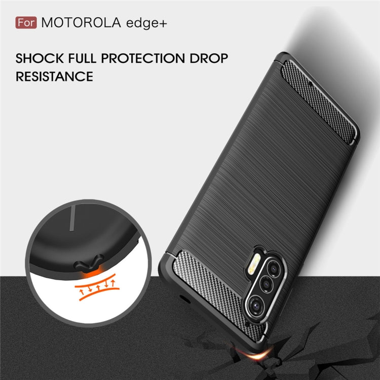 For Motorola Moto Edge Plus Brushed Texture Carbon Fiber TPU Case