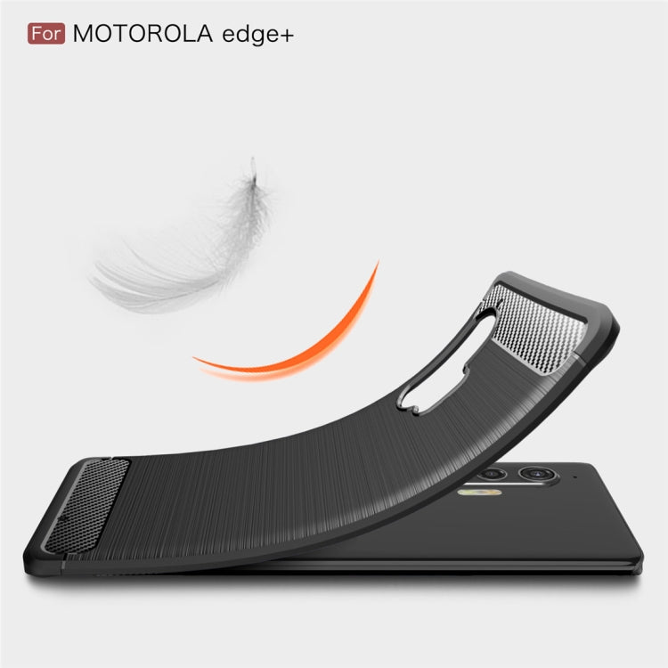 For Motorola Moto Edge Plus Brushed Texture Carbon Fiber TPU Case