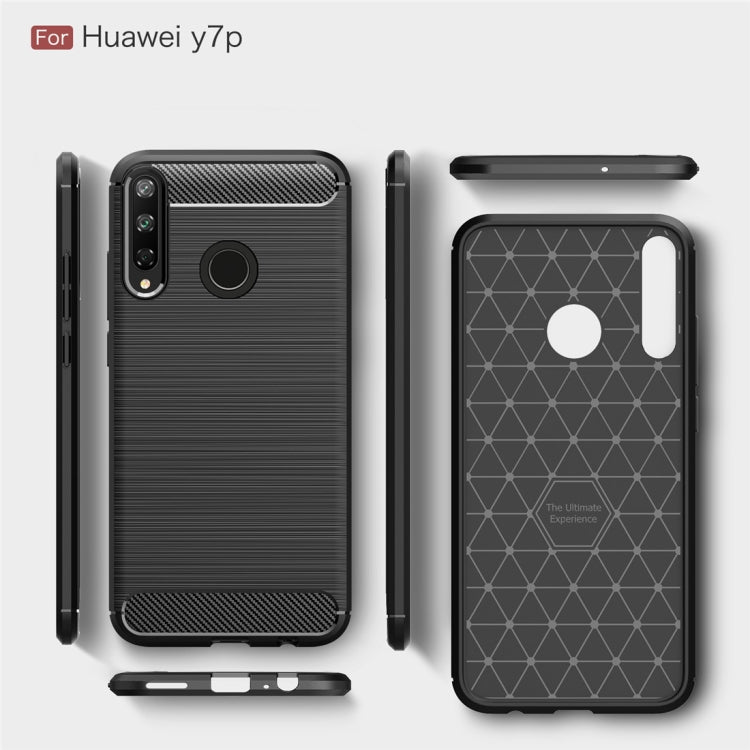 For Huawei Y7p Brushed Texture Carbon Fiber TPU Case