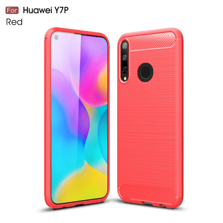 For Huawei Y7p Brushed Texture Carbon Fiber TPU Case