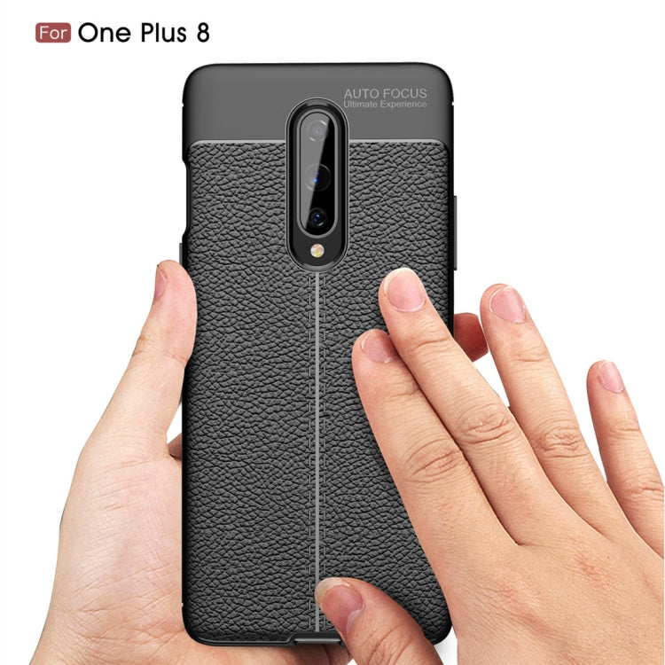 For OnePlus 8 Litchi Texture TPU Shockproof Case