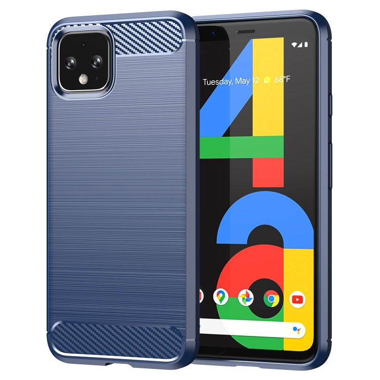 For Google Pixel 4a Brushed Texture Carbon Fiber Shockproof TPU Case