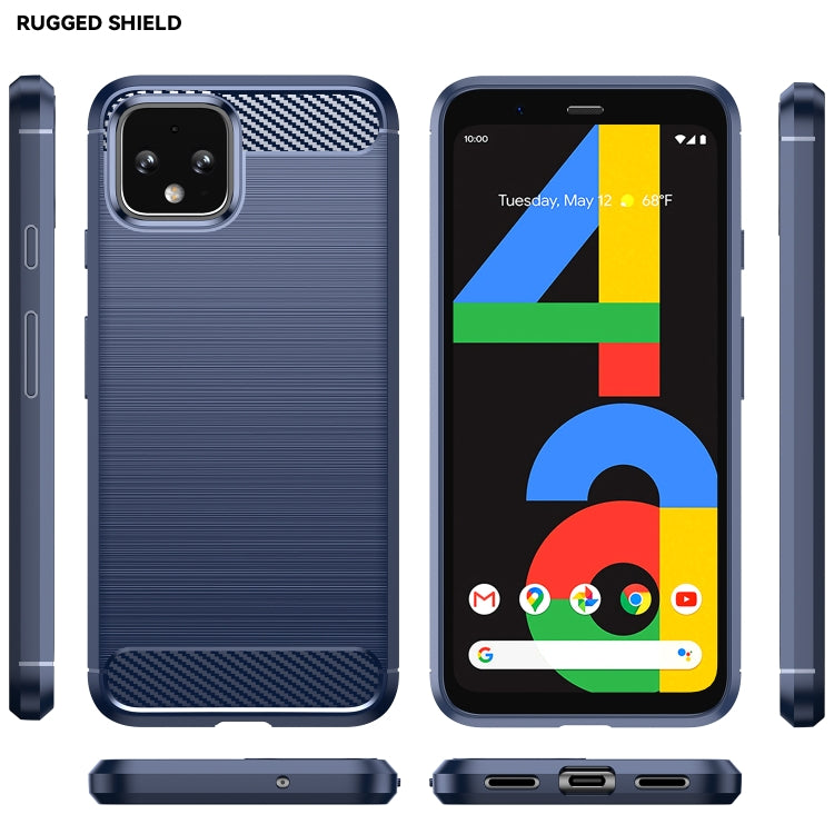 For Google Pixel 4a Brushed Texture Carbon Fiber Shockproof TPU Case