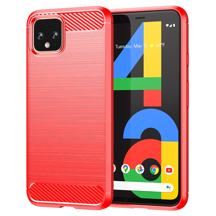 For Google Pixel 4a Brushed Texture Carbon Fiber Shockproof TPU Case