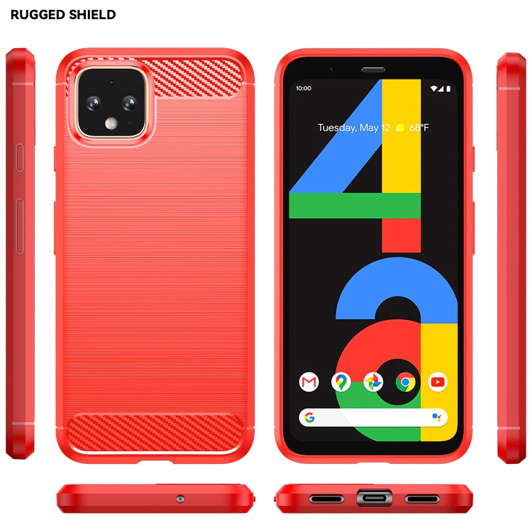 For Google Pixel 4a Brushed Texture Carbon Fiber Shockproof TPU Case