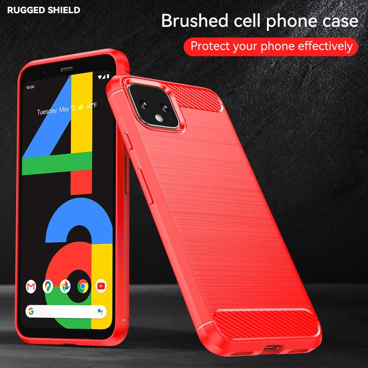 For Google Pixel 4a Brushed Texture Carbon Fiber Shockproof TPU Case