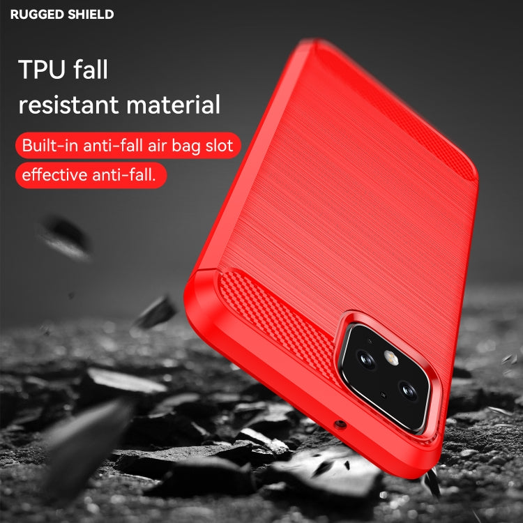 For Google Pixel 4a Brushed Texture Carbon Fiber Shockproof TPU Case