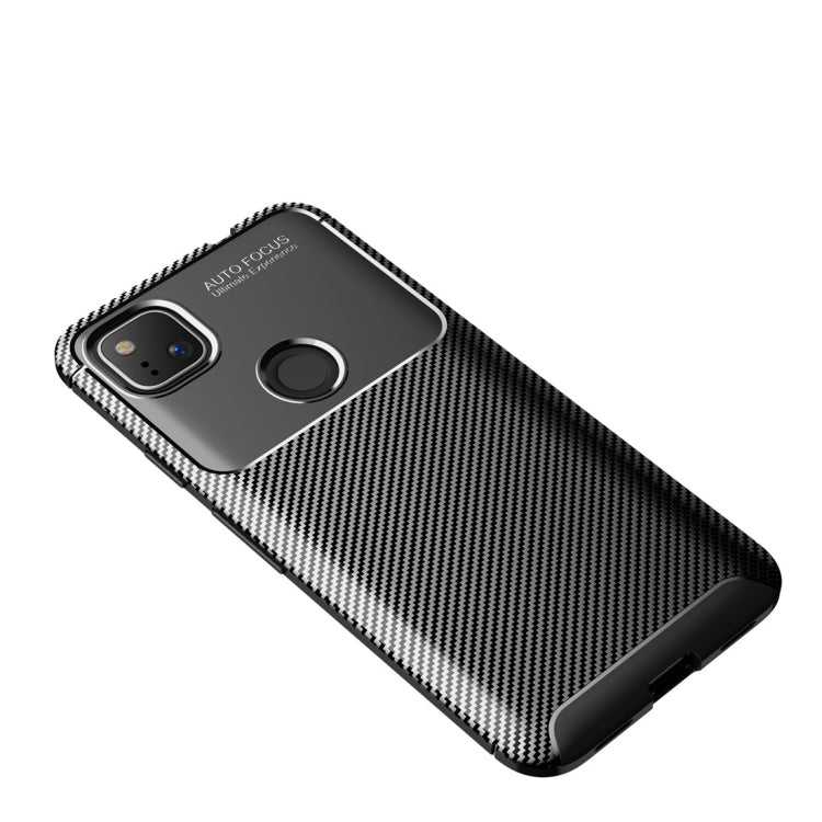 For Goolge Pixel 4a Beetle Series Carbon Fiber Texture Shockproof TPU Case