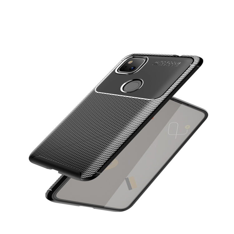 For Goolge Pixel 4a Beetle Series Carbon Fiber Texture Shockproof TPU Case