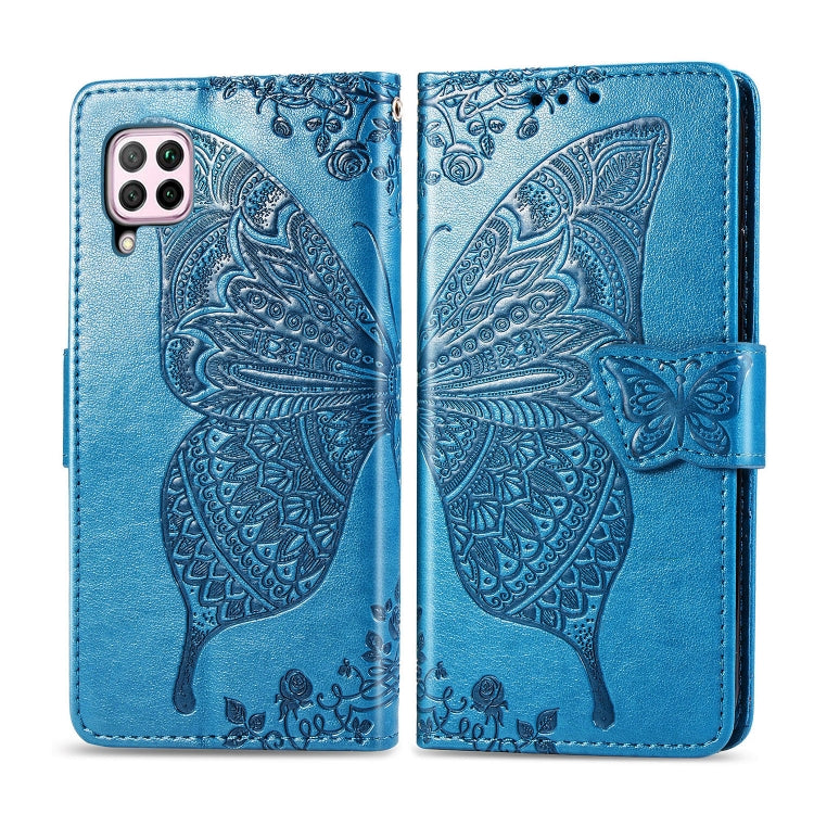 For Huawei Nova 6 SE Butterfly Love Flower Embossed Horizontal Flip Leather Case with Bracket / Card Slot / Wallet / Lanyard