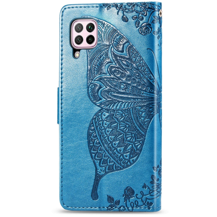 For Huawei Nova 6 SE Butterfly Love Flower Embossed Horizontal Flip Leather Case with Bracket / Card Slot / Wallet / Lanyard