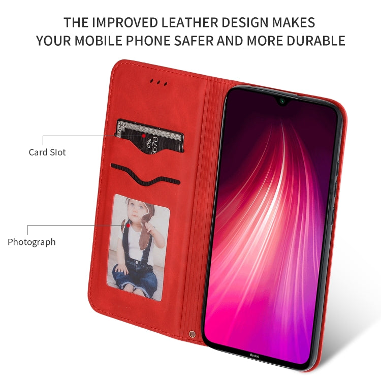 For Xiaomi Redmi Note 8T Retro Skin Feel Business Magnetic Horizontal Flip Leather Case