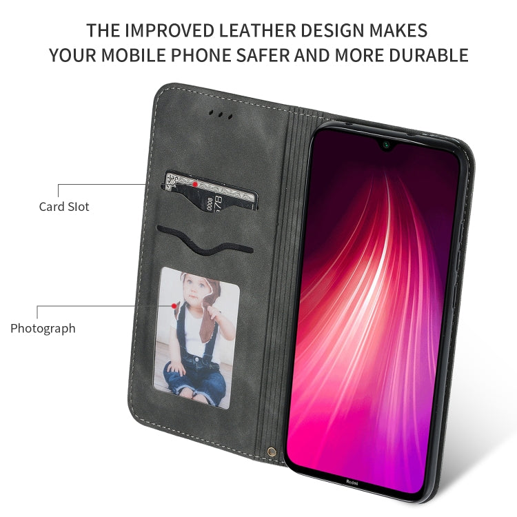 For Xiaomi Redmi Note 8T Retro Skin Feel Business Magnetic Horizontal Flip Leather Case