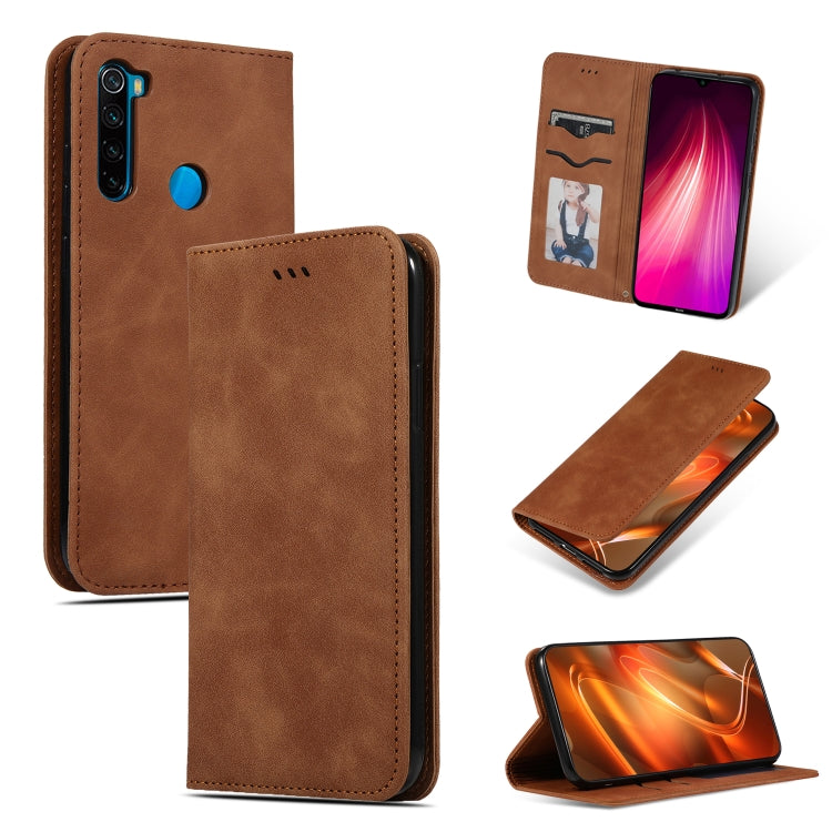 For Xiaomi Redmi Note 8T Retro Skin Feel Business Magnetic Horizontal Flip Leather Case
