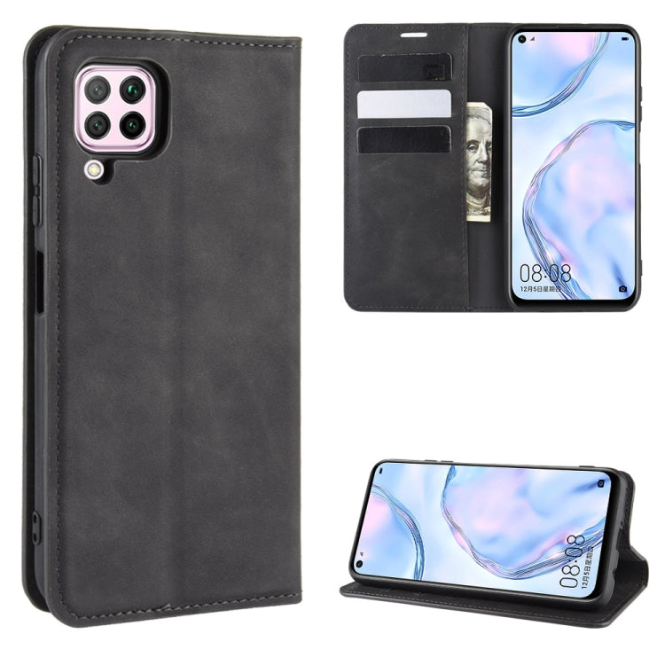 For Huawei nova 6 SE/ P40 Lite / nova 7i Retro-skin Business Magnetic Suction Leather Case with Holder & Card Slots & Wallet