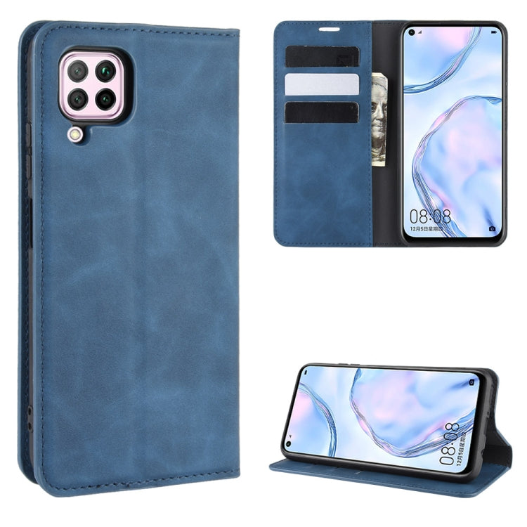 For Huawei nova 6 SE/ P40 Lite / nova 7i Retro-skin Business Magnetic Suction Leather Case with Holder & Card Slots & Wallet