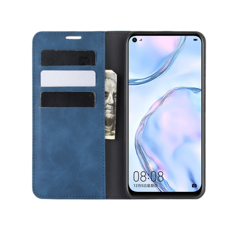 For Huawei nova 6 SE/ P40 Lite / nova 7i Retro-skin Business Magnetic Suction Leather Case with Holder & Card Slots & Wallet
