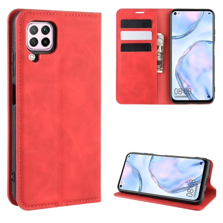 For Huawei nova 6 SE/ P40 Lite / nova 7i Retro-skin Business Magnetic Suction Leather Case with Holder & Card Slots & Wallet
