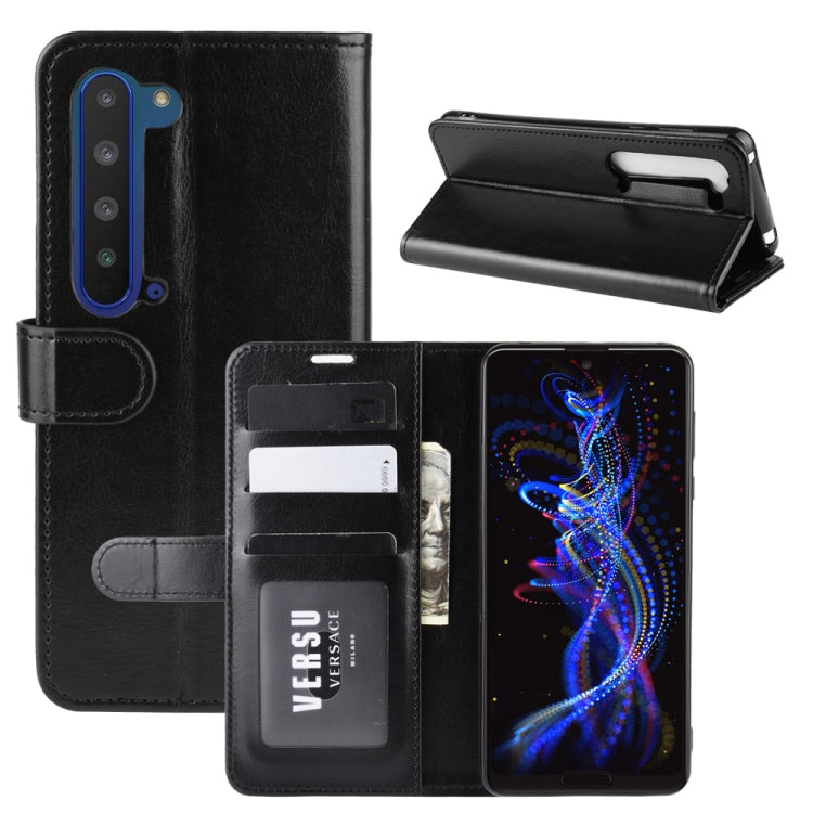 For Sharp Aquos R5G R64 Texture Single Horizontal Flip Protective Case with Holder & Card Slots & Wallet& Photo Frame