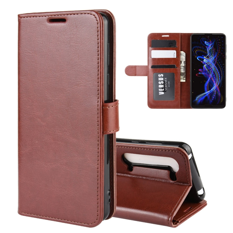 For Sharp Aquos R5G R64 Texture Single Horizontal Flip Protective Case with Holder & Card Slots & Wallet& Photo Frame